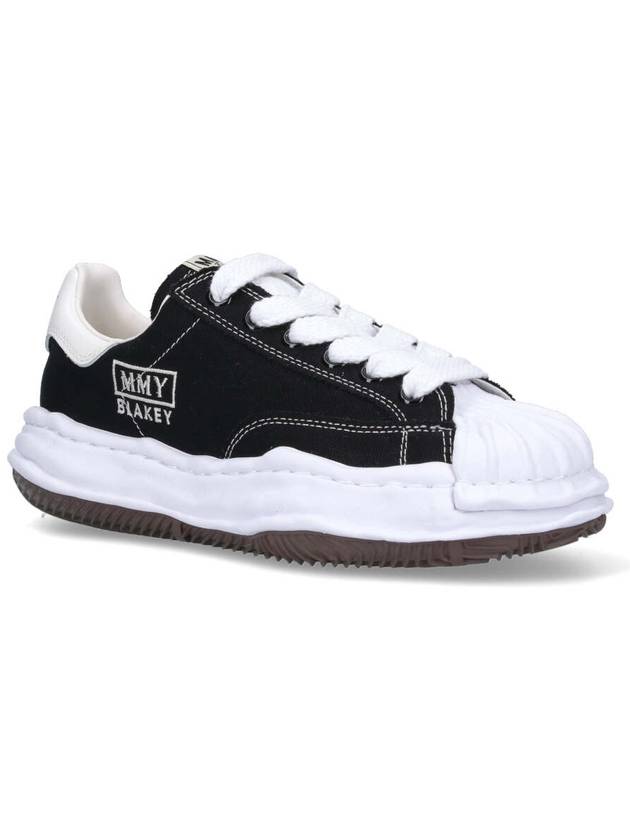 Blakey OG Sole Canvas Low Top Sneakers Black White - MAISON MIHARA YASUHIRO - BALAAN 3