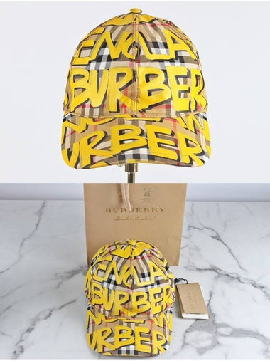 Yellow Graffiti Ball Cap - BURBERRY - BALAAN 1