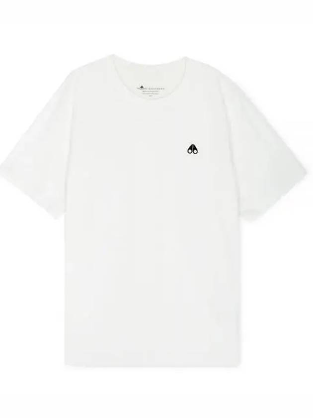 Satellite Logo Detail Crew Neck Short Sleeve T-Shirt White - MOOSE KNUCKLES - BALAAN 2