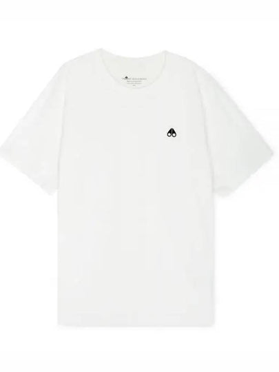 Satellite Logo Detail Crew Neck Short Sleeve T-Shirt White - MOOSE KNUCKLES - BALAAN 2