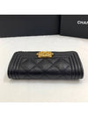 Boy  Flap Card Holder Grained Calfskin Gold Black - CHANEL - BALAAN 6