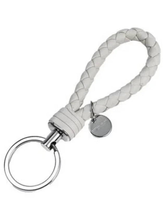 Intrecciato Logo Tag Leather Key Holder White - BOTTEGA VENETA - BALAAN 2
