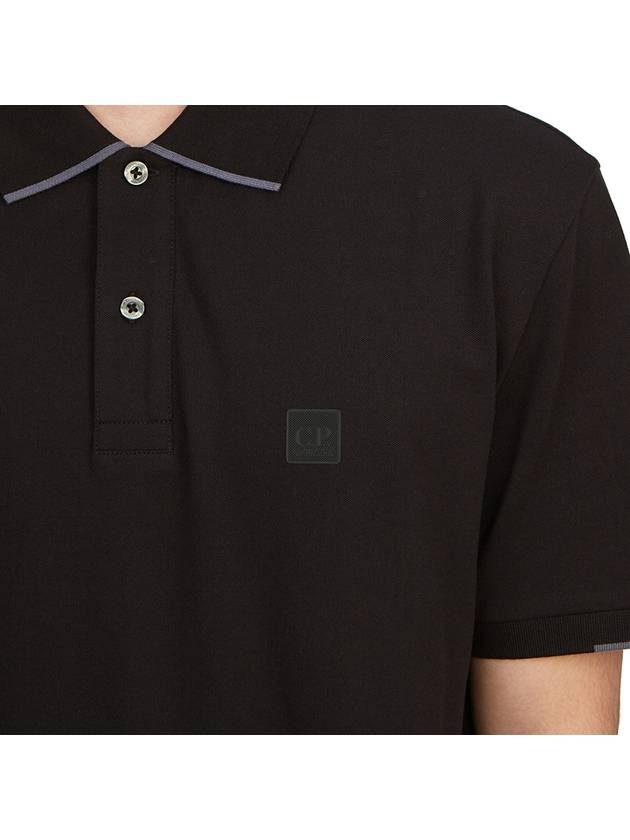 Men's Logo Patch Short Sleeve Polo Shirt Black - CP COMPANY - BALAAN 9