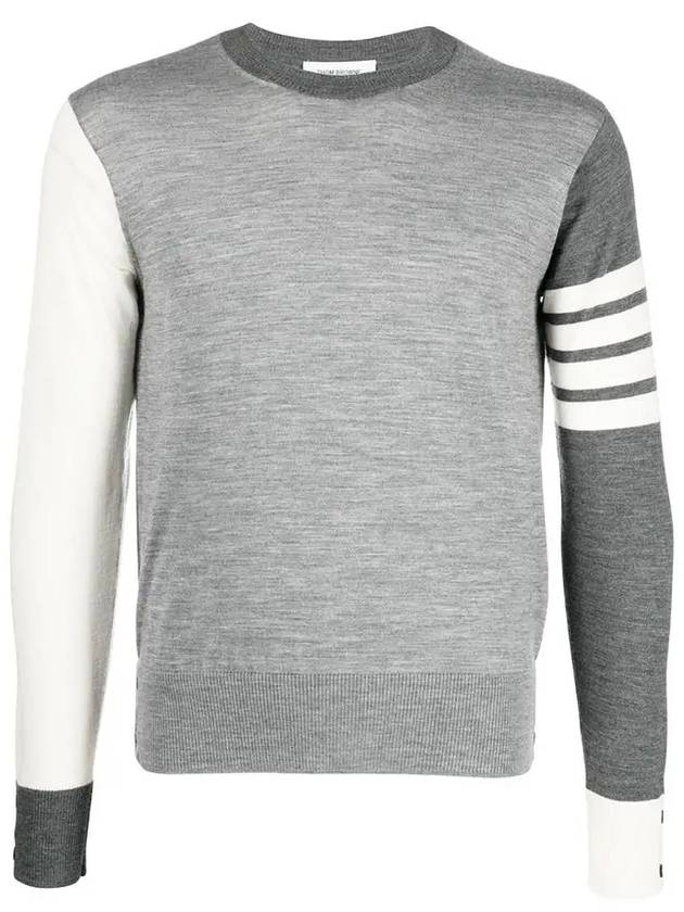 Classic 4 Bar Merino Wool Knit Top Tonal Grey - THOM BROWNE - BALAAN 2