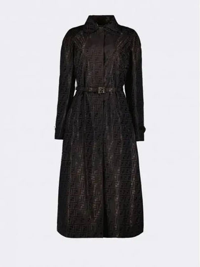 Cotton Blend Trench Coat Black - FENDI - BALAAN 2