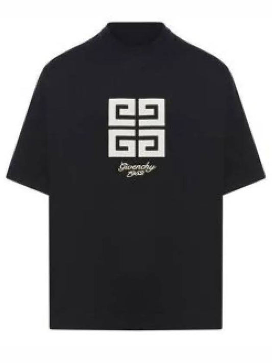 4G Logo Cotton Short Sleeve T-Shirt Black - GIVENCHY - BALAAN 2