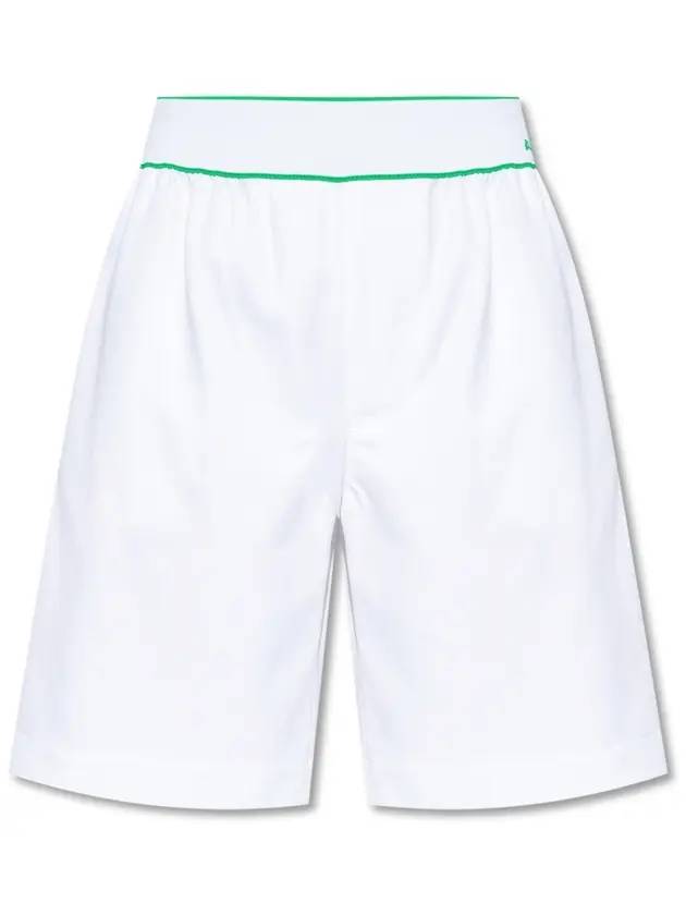 Women's Logo Cotton Paraket Banding Bermuda Shorts White - BOTTEGA VENETA - BALAAN 1