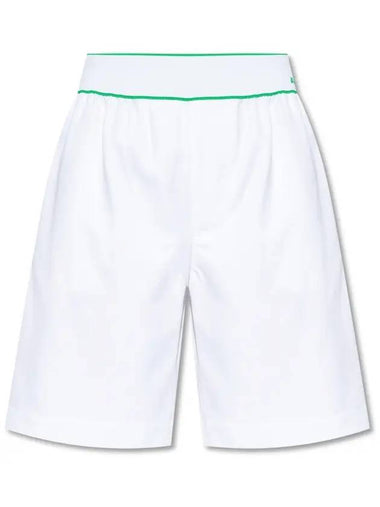 Women's Logo Cotton Paraket Banding Bermuda Shorts White - BOTTEGA VENETA - BALAAN 1