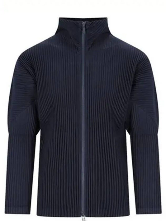 Pleated Full Zipper Cardigan Navy - ISSEY MIYAKE - BALAAN 2