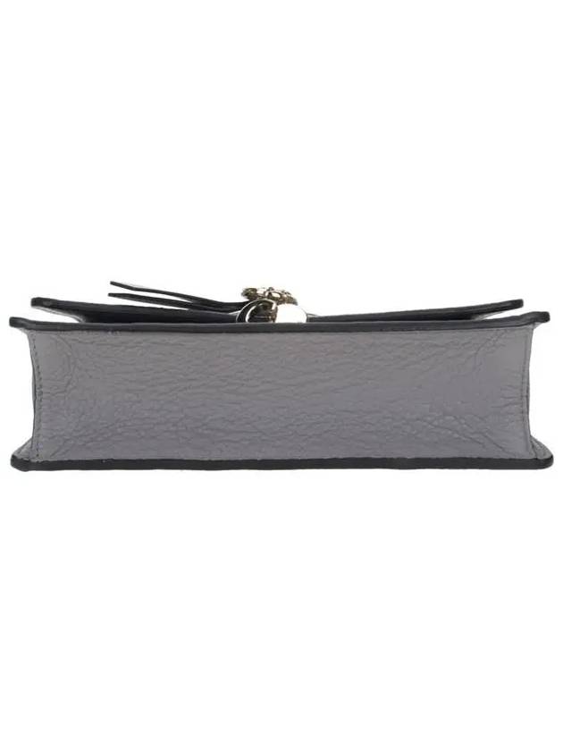 Alphabet Logo Charm Grain Leather Cross Bag Gray - CHLOE - BALAAN.