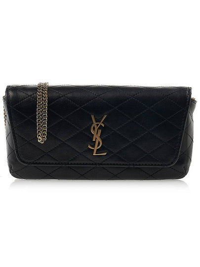 Gaby Chain Quilting Leather Cross Bag Black - SAINT LAURENT - BALAAN 2