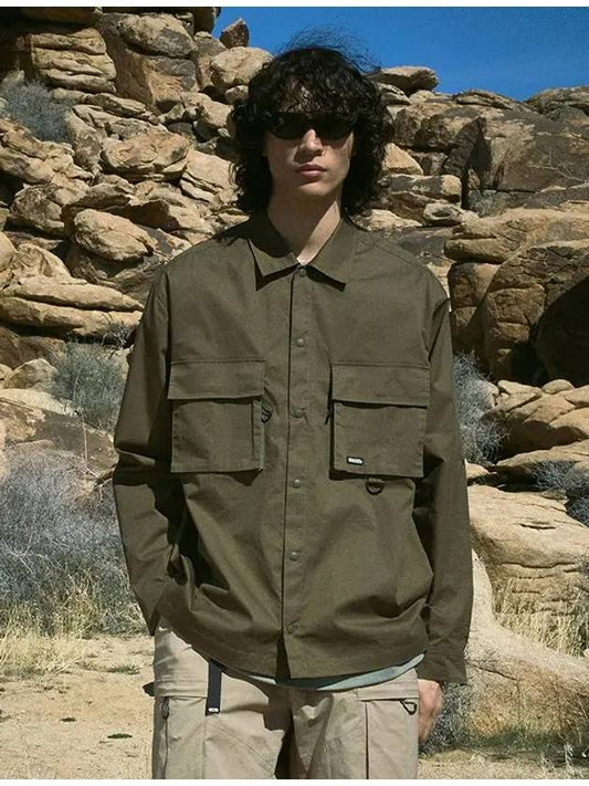 Mountain Utility Shirt Jacket Khaki FJK113 - FLUKE - BALAAN 2