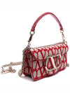 Logo Toile Iconographe Small Shoulder Bag Red - VALENTINO - BALAAN 4