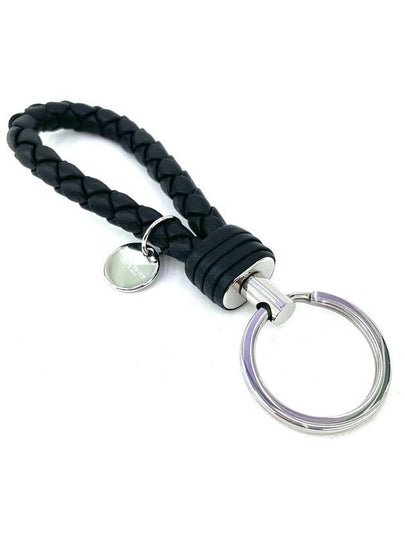 Intrecciato Leather Key Holder Black - BOTTEGA VENETA - BALAAN 2