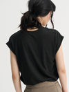 Call Linen Cuffed Summer T Shirt Black - SORRY TOO MUCH LOVE - BALAAN 3