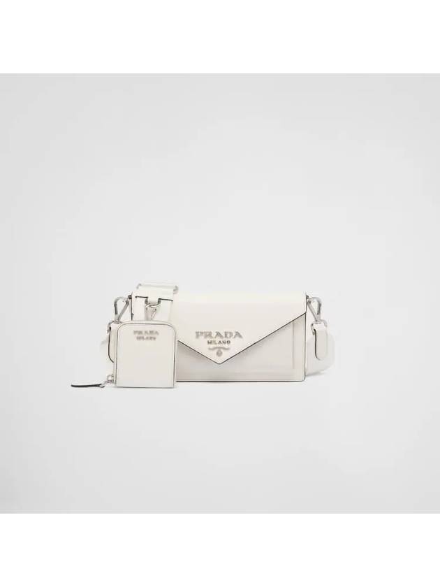 Saffiano Leather Mini Shoulder Bag White - PRADA - BALAAN 1