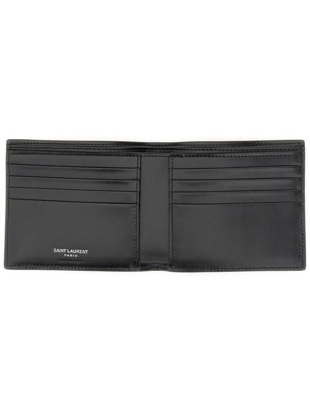 Tiny Cassandre East West Wallet in Matte Leather Black - SAINT LAURENT - BALAAN 4