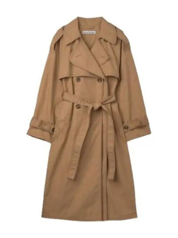 Belted cotton trench coat brown - ACNE STUDIOS - BALAAN 1