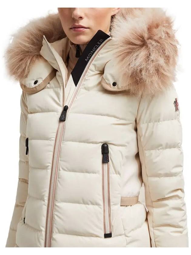 Women s Lamoura Hooded Shearling Short Down Padding White Ivory - MONCLER - BALAAN 7