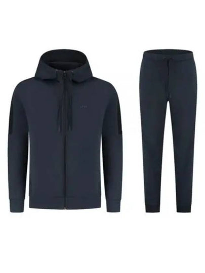 Logo Print Stretch Cotton Tracksuit Navy - HUGO BOSS - BALAAN 2