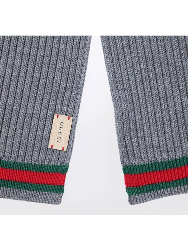 Kids Neck Warmer Muffler Scarf 792705 4K206 1266 GRAPHITE DARK GREEN - GUCCI - BALAAN 3