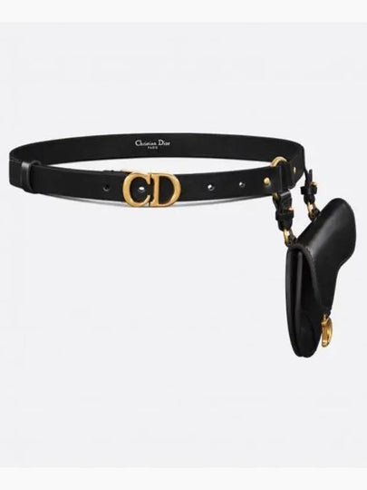 Saddle Detachable 20MM Pouch Leather Belt Black - DIOR - BALAAN 2