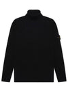 Logo Patch Wool Knit Turtleneck Black - STONE ISLAND - BALAAN 2