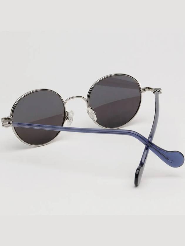 Sunglasses ML0057 14X Mirror Metal Frame Round Blue - MONCLER - BALAAN 4