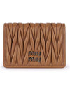 Matelasse Nappa Leather Card Wallet Brown - MIU MIU - BALAAN 2