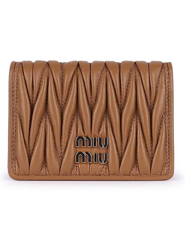 Matelasse Nappa Leather Card Wallet Brown - MIU MIU - BALAAN 2