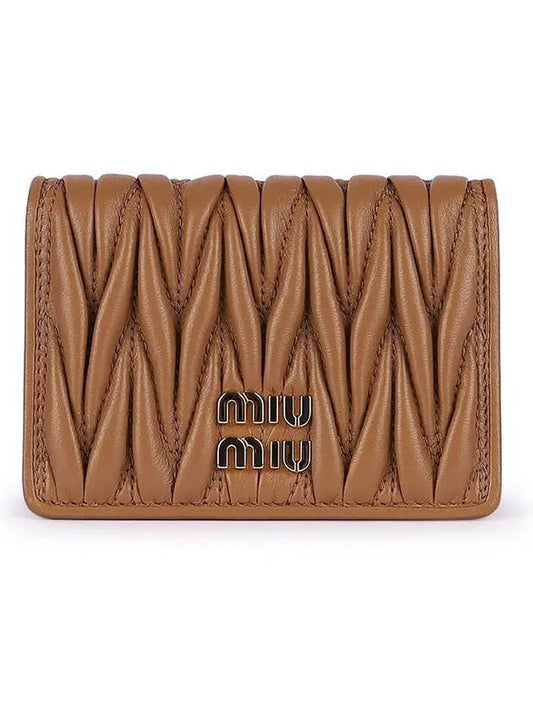 Matelasse Nappa Leather Card Wallet Brown - MIU MIU - BALAAN 2