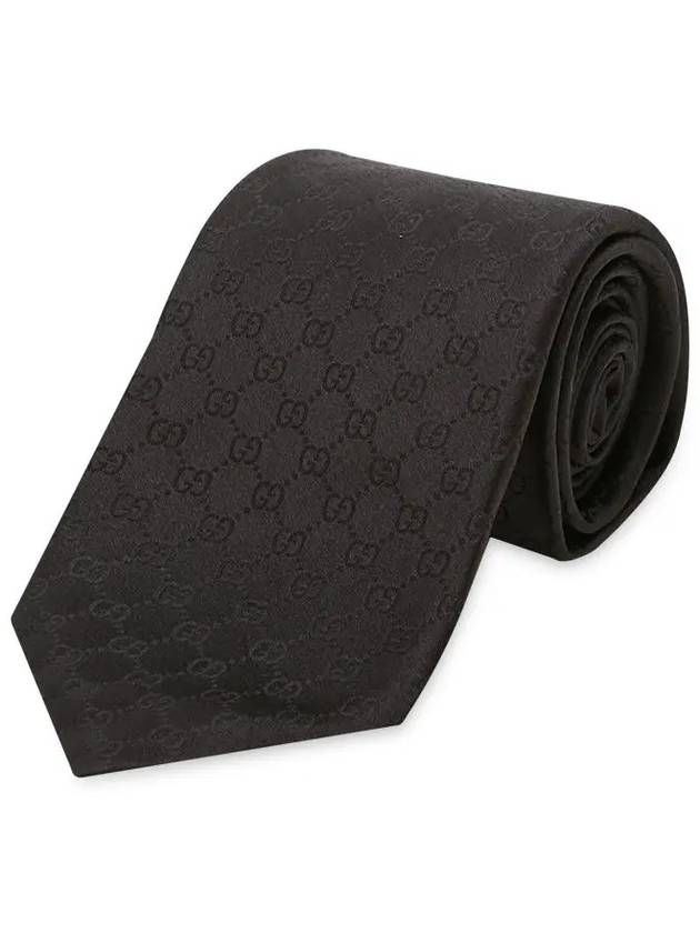 GG Pattern Silk Tie Black - GUCCI - BALAAN 2