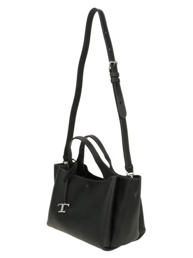 T Timeless Leather Mini Tote Bag Black - TOD'S - BALAAN 3