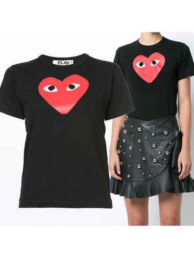 Big Heart Short Sleeve TShirt P1T111 BLACK - COMME DES GARCONS - BALAAN 1