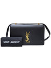 Women s 601310 Black Gold Logo Monogram Flap Shoulder Bag - SAINT LAURENT - BALAAN 12