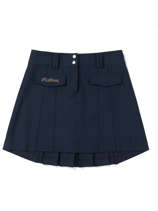 Pleated cargo skirt NAVY WOMAN - MALBON GOLF - BALAAN 1