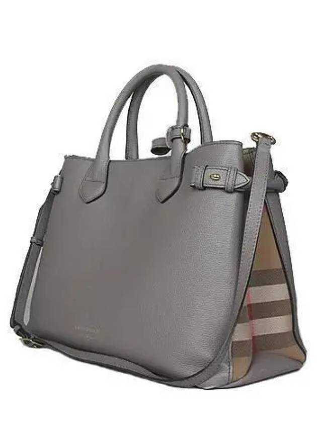 4020282 Gray Leather Check Medium Banner 2WAY - BURBERRY - BALAAN 3