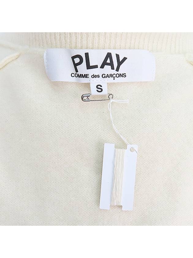 COMME DES GARCONS AZ N065 Wool 100 Ivory Color White Wappen Women s Cardigan Size - COMME DES GARCONS PLAY - BALAAN 5