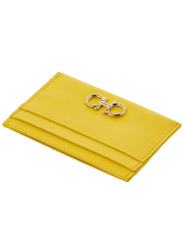 Gancini Card Wallet Yellow - SALVATORE FERRAGAMO - BALAAN 5