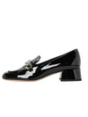 Women's Logo Patent Leather Pumps Black - MIU MIU - BALAAN 1