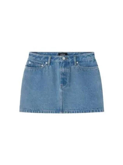 Women's Mini-Jupe Denim H-Line Skirt Blue - A.P.C. - BALAAN 2