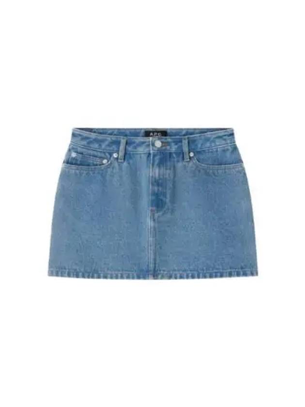 Women's Mini-Jupe Denim H-Line Skirt Blue - A.P.C. - BALAAN 2