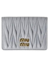 Matelasse Nappa Leather Card Wallet Grey - MIU MIU - BALAAN 2