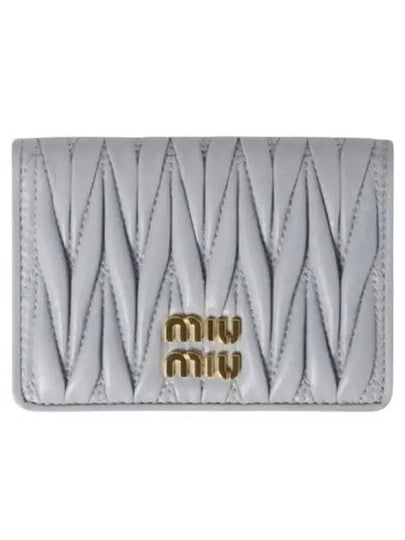 Matelasse Nappa Leather Card Wallet Grey - MIU MIU - BALAAN 2