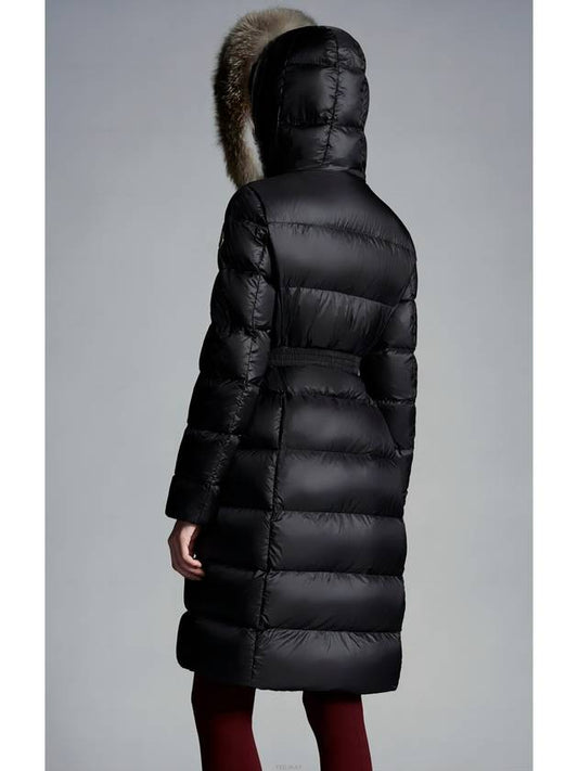 Boedic Fox Fur Women s Long Padding Black - MONCLER - BALAAN 2