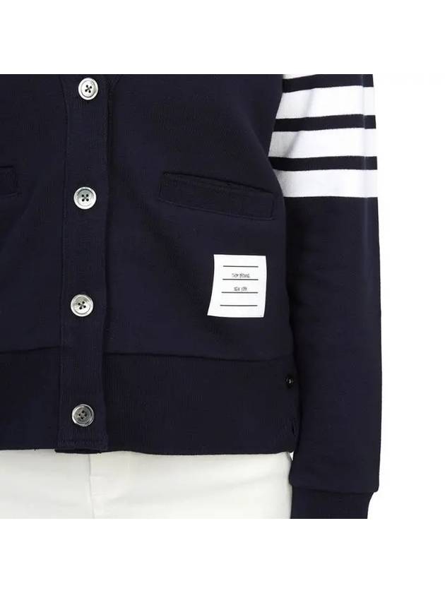 4-Bar Loopback Jersey Cardigan Navy - THOM BROWNE - BALAAN 8