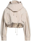 Women's La Raphia Crop Parka Beige - JACQUEMUS - BALAAN 1