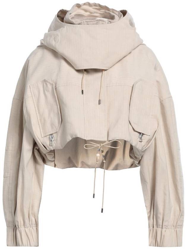 Women's La Raphia Crop Parka Beige - JACQUEMUS - BALAAN 1