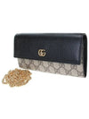 GG Marmont Chain Cross Bag Black Leather GG Supreme - GUCCI - BALAAN 3