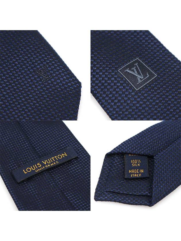 R99801 100 Silk Navy Dot Pattern UNIFORM Tie - LOUIS VUITTON - BALAAN 7